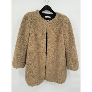 Aritzia Wilfred Women's Laboratoire Sherpa Teddy Coat Jacket Beige Sz M‎